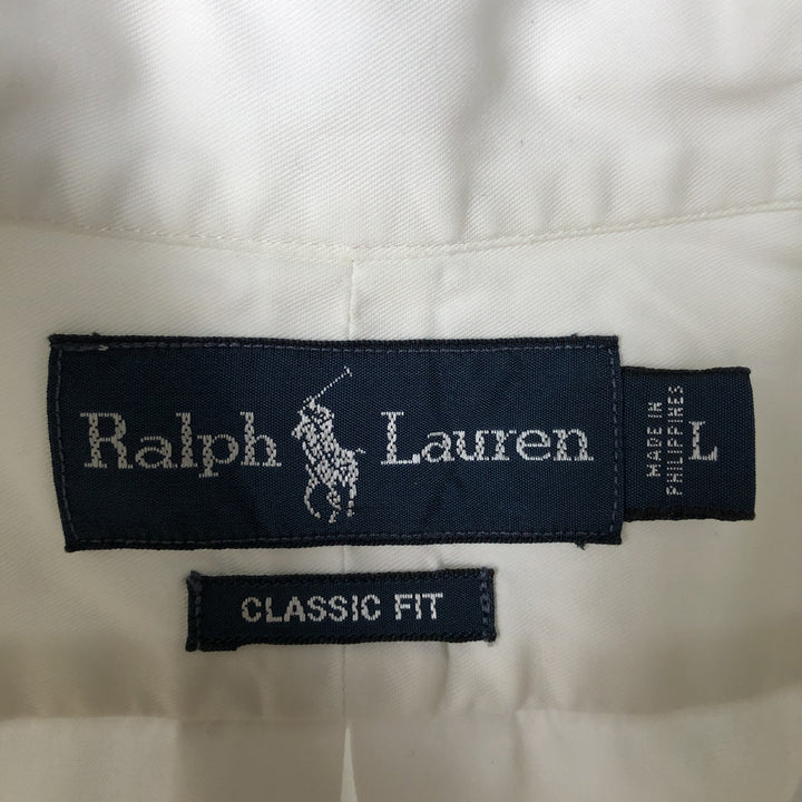Ralph Lauren Classic Fit Long Sleeve Button Down Shirt, Men's Size L cotton white type Vintage Second Hand