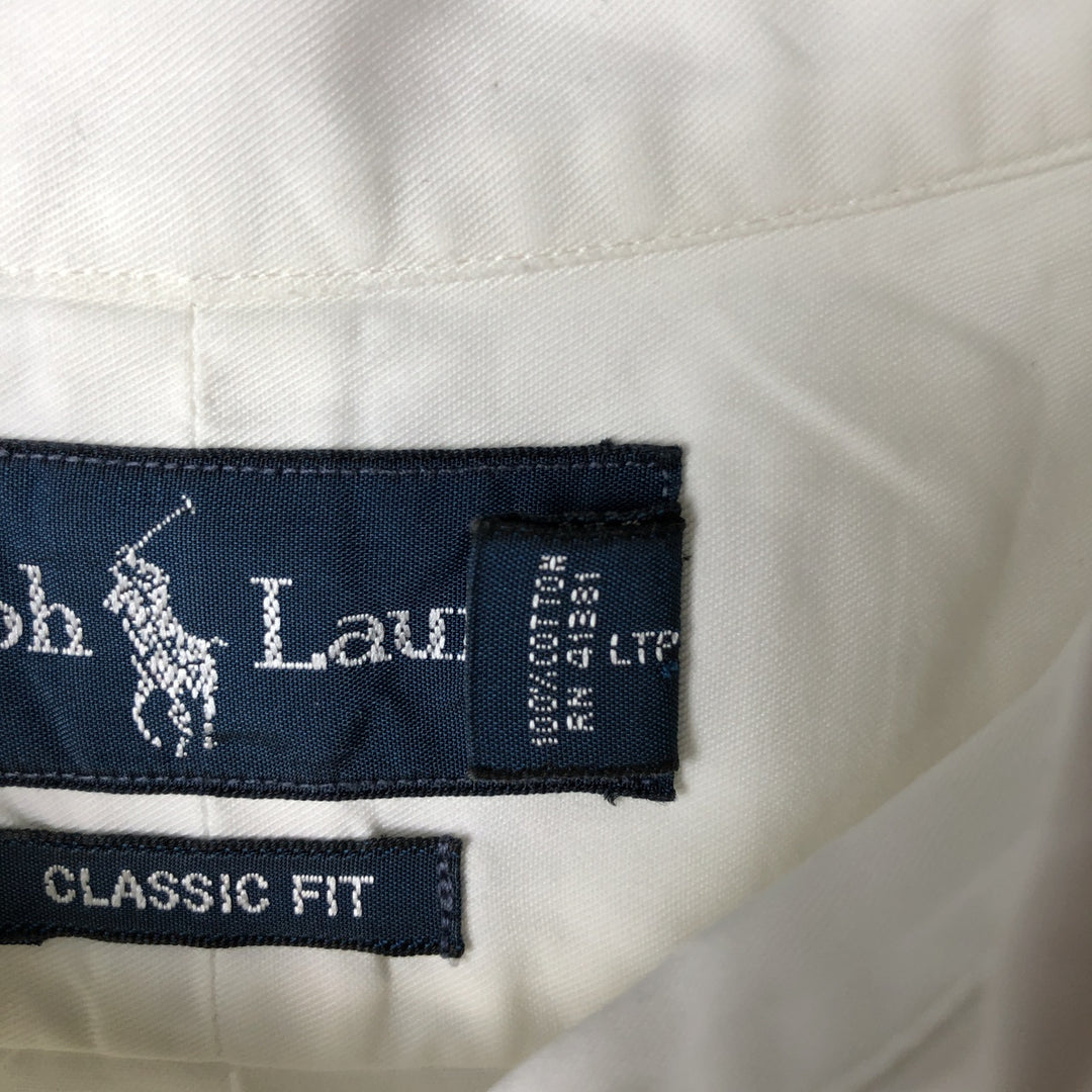 Ralph Lauren Classic Fit Long Sleeve Button Down Shirt, Men's Size L cotton white type Vintage Second Hand