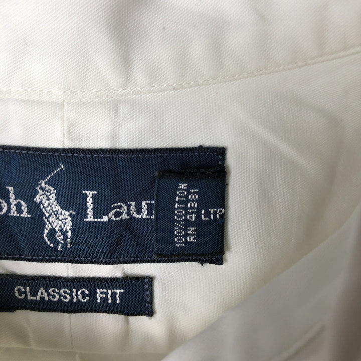 Ralph Lauren Classic Fit Long Sleeve Button Down Shirt, Men's Size L cotton white type Vintage Second Hand