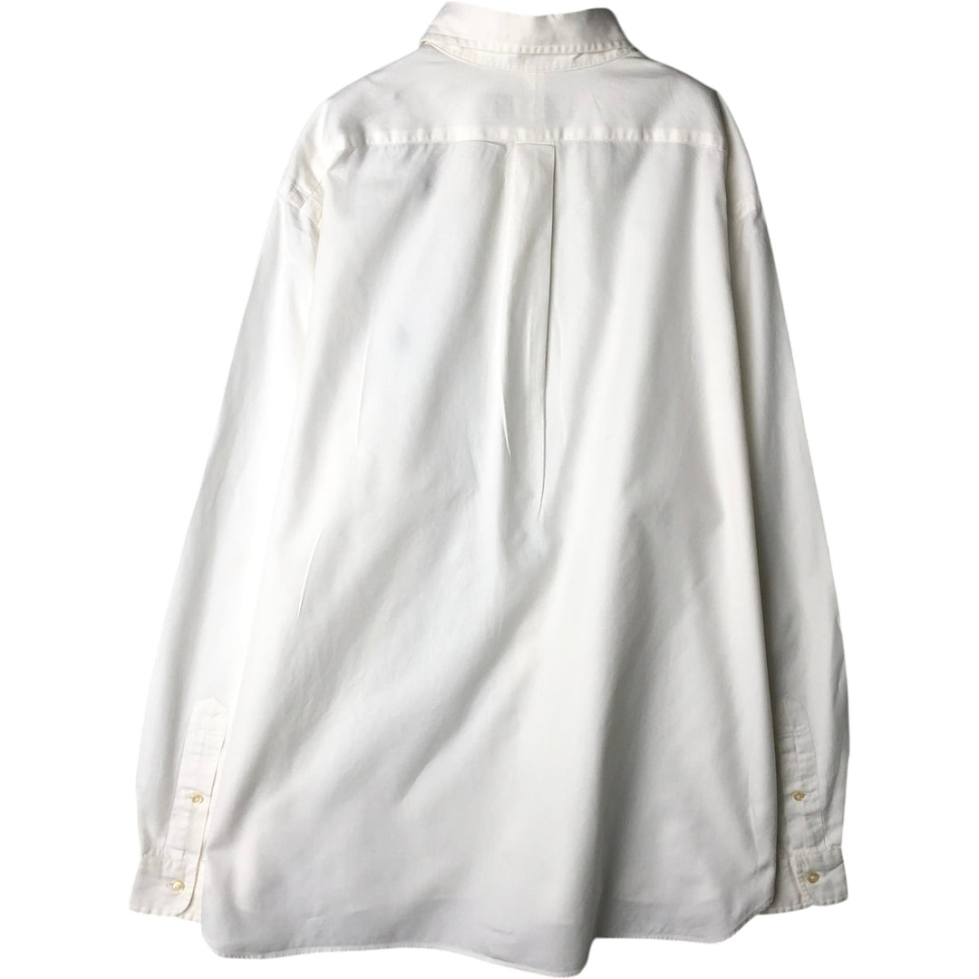 Ralph Lauren herringbone long-sleeved button-down shirt, men's size XL. cotton white type Vintage Second Hand