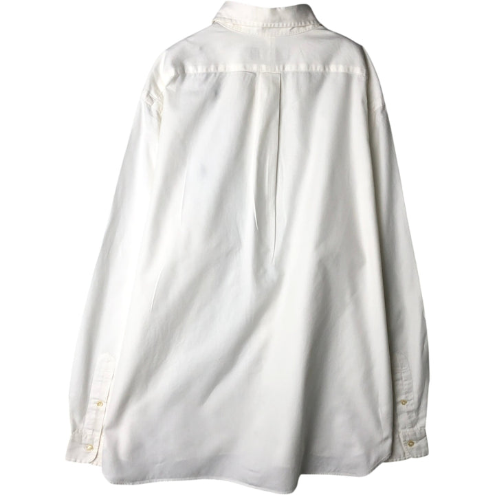 Ralph Lauren herringbone long-sleeved button-down shirt, men's size XL. cotton white type Vintage Second Hand