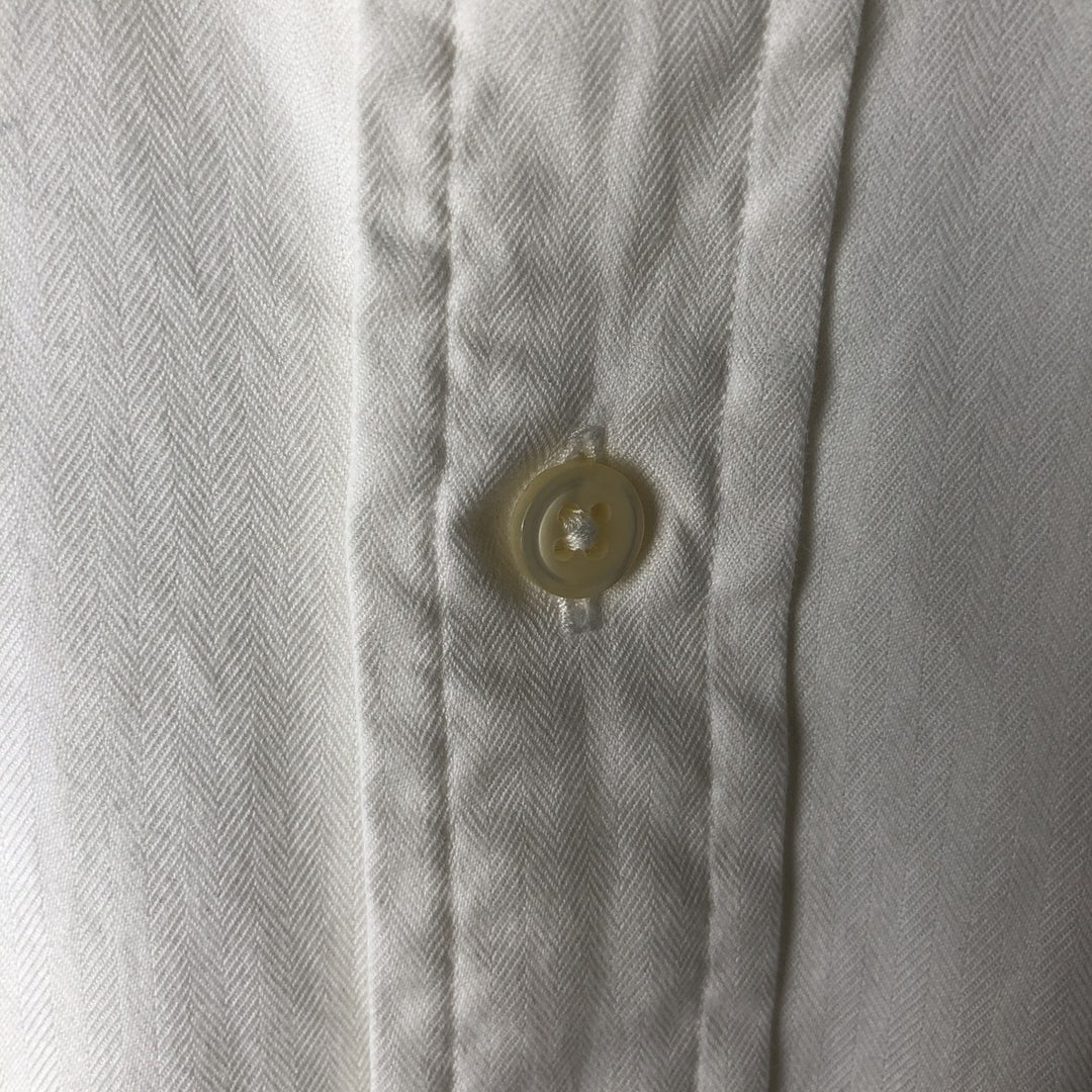 Ralph Lauren herringbone long-sleeved button-down shirt, men's size XL. cotton white type Vintage Second Hand