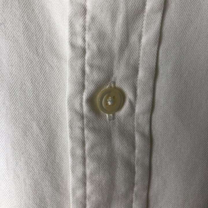 Ralph Lauren herringbone long-sleeved button-down shirt, men's size XL. cotton white type Vintage Second Hand
