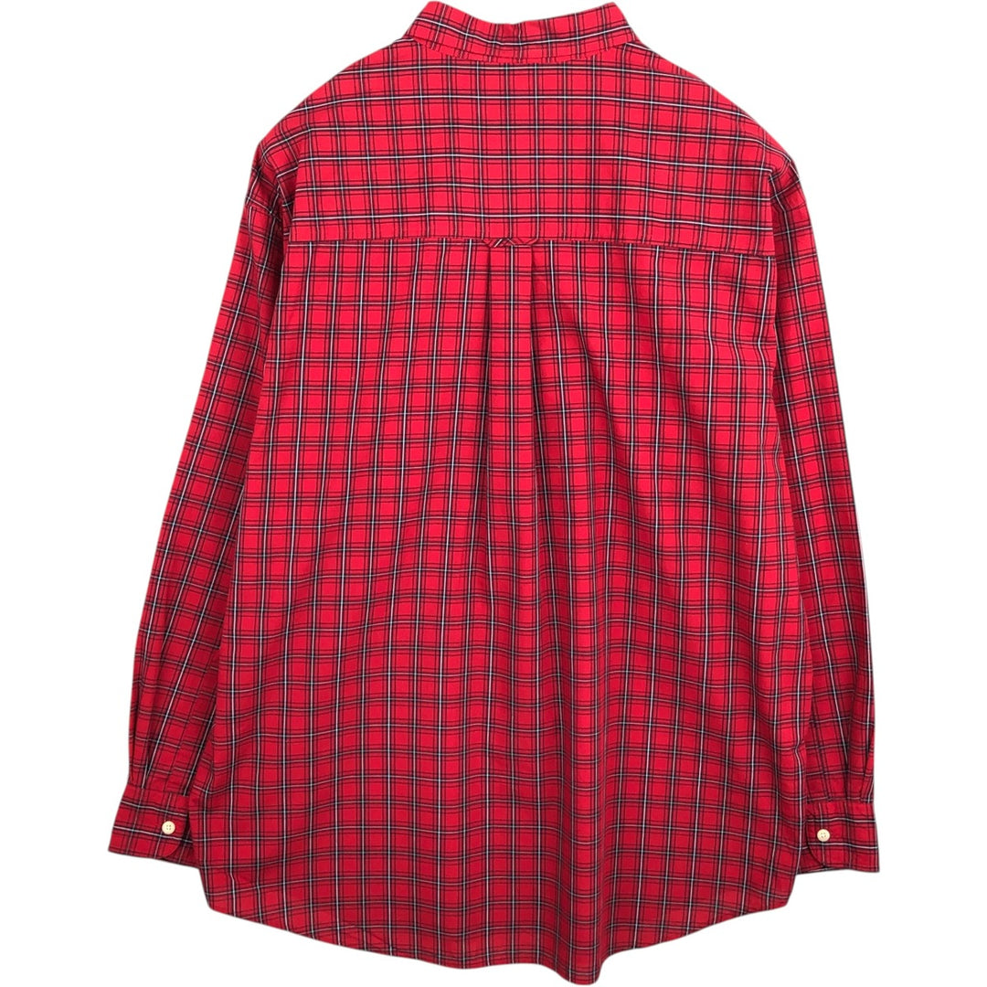 Ralph Lauren Chaps long-sleeved button-down check shirt, men's size XL cotton red type Vintage Second Hand