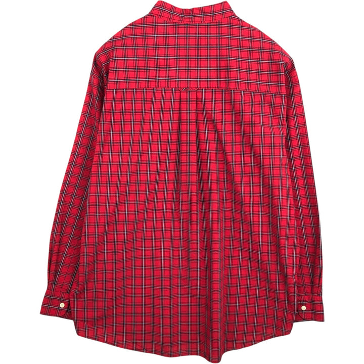 Ralph Lauren Chaps long-sleeved button-down check shirt, men's size XL cotton red type Vintage Second Hand