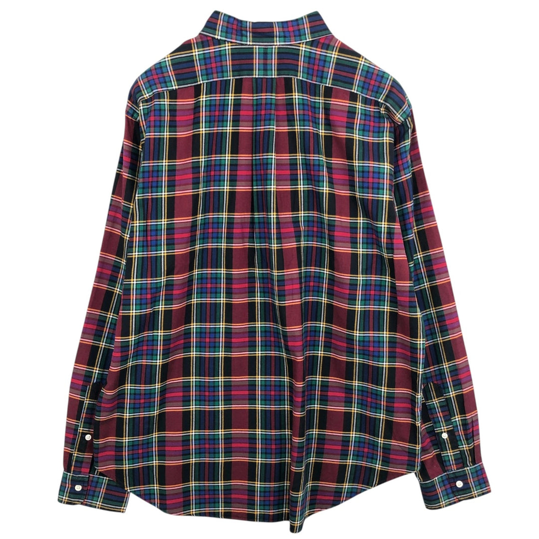Ralph Lauren Classic Fit Tartan Check Long Sleeve Button-Down Check Shirt, Men's Size XL cotton red type Vintage Second Hand