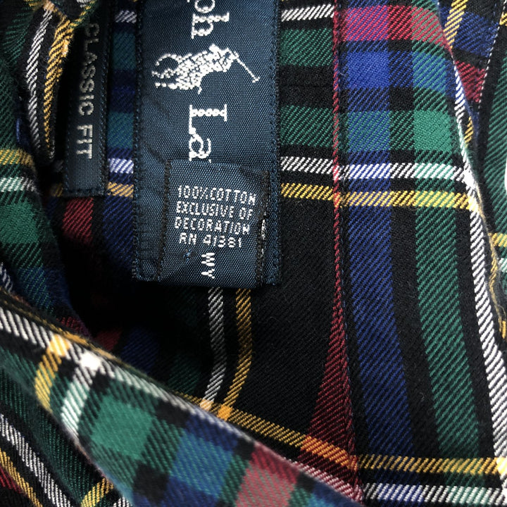 Ralph Lauren Classic Fit Tartan Check Long Sleeve Button-Down Check Shirt, Men's Size XL cotton red type Vintage Second Hand