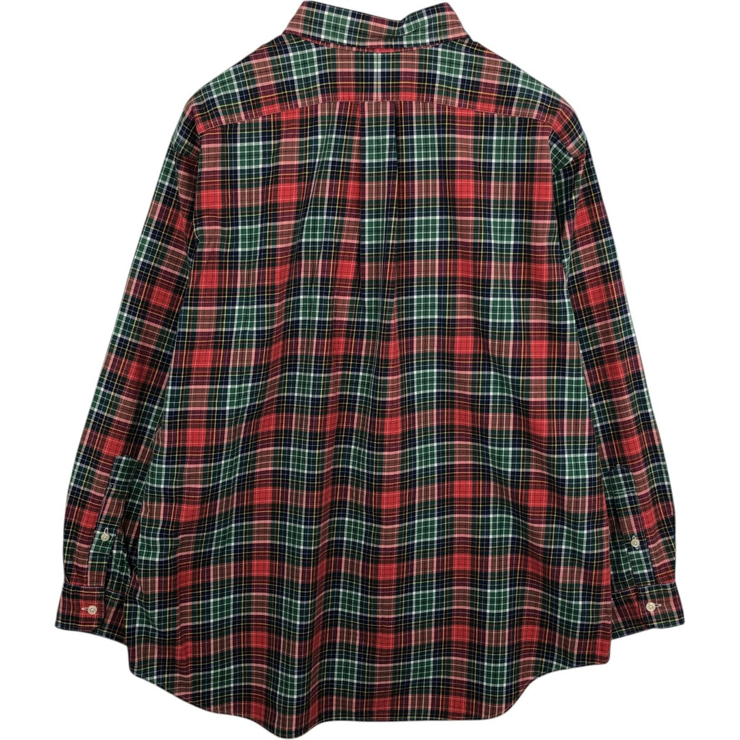 Ralph Lauren Classic Fit Tartan Check Long Sleeve Button-Down Check Shirt, Men's Size XL cotton red type Vintage Second Hand