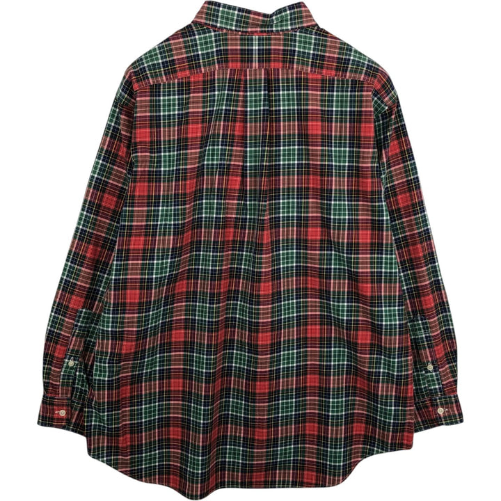 Ralph Lauren Classic Fit Tartan Check Long Sleeve Button-Down Check Shirt, Men's Size XL cotton red type Vintage Second Hand