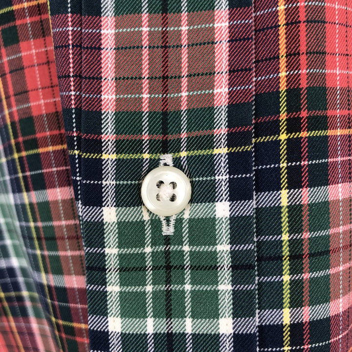 Ralph Lauren Classic Fit Tartan Check Long Sleeve Button-Down Check Shirt, Men's Size XL cotton red type Vintage Second Hand