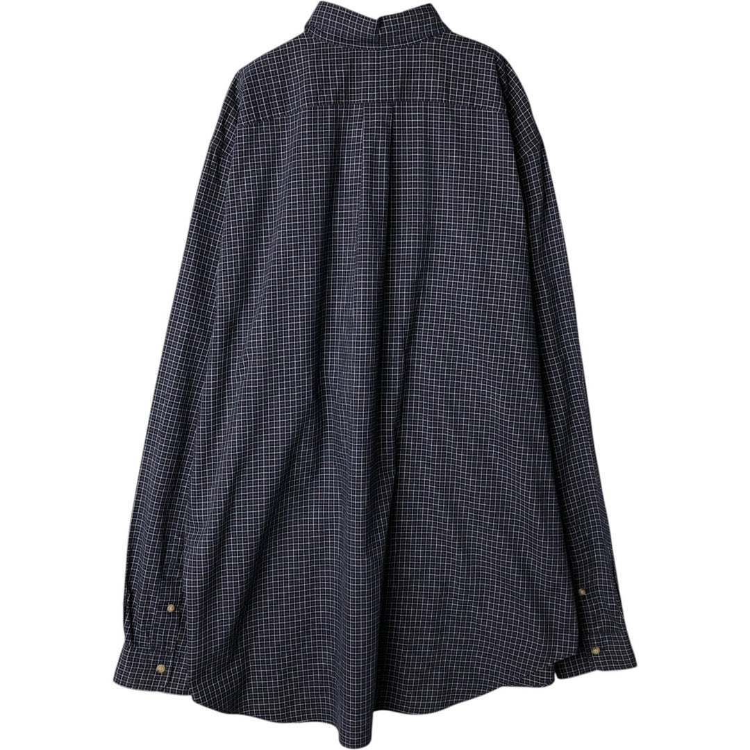 Ralph Lauren Classic Fit Long Sleeve Button Down Check Shirt Men's XL cotton navy blue type Vintage Second Hand