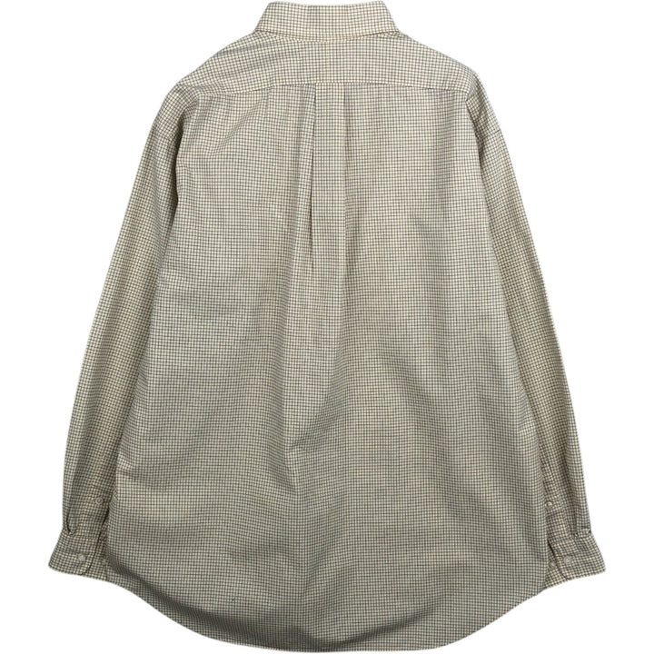 Ralph Lauren LAUREN Long-Sleeve Button-Down Check Shirt, Men's Size L (approx.) cotton white type Vintage Second Hand
