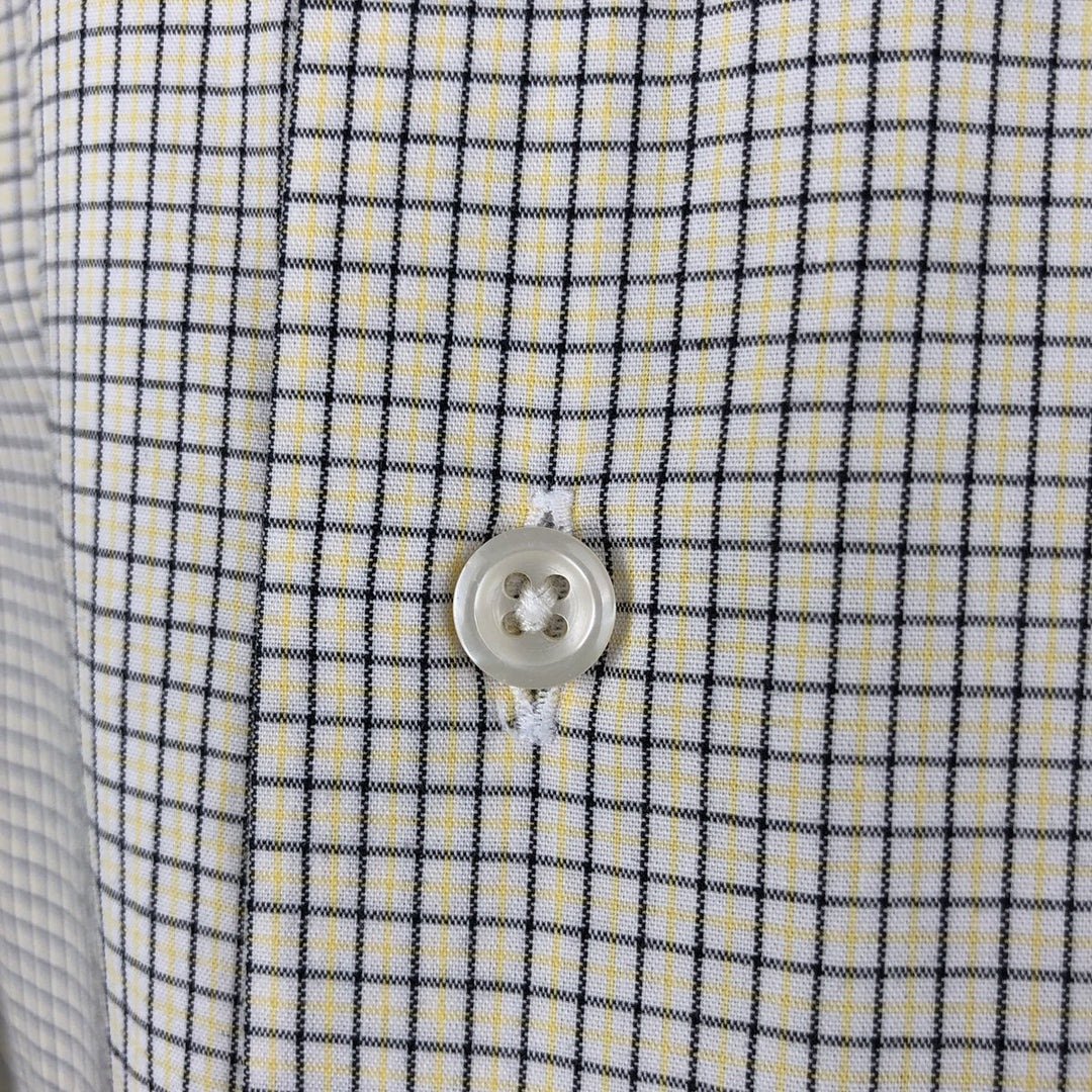 Ralph Lauren LAUREN Long-Sleeve Button-Down Check Shirt, Men's Size L (approx.) cotton white type Vintage Second Hand