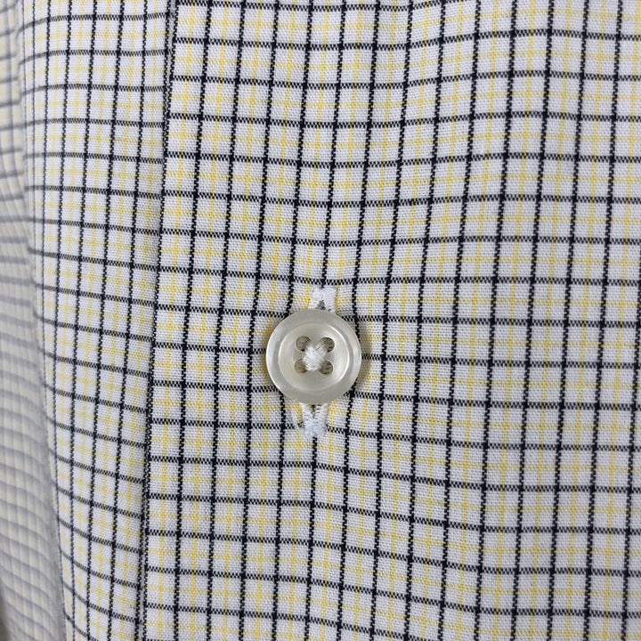 Ralph Lauren LAUREN Long-Sleeve Button-Down Check Shirt, Men's Size L (approx.) cotton white type Vintage Second Hand