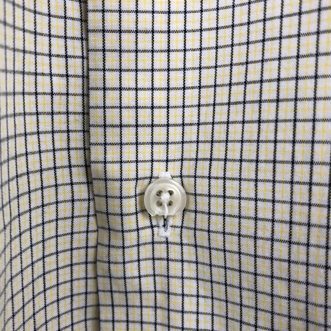Ralph Lauren LAUREN Long-Sleeve Button-Down Check Shirt, Men's Size L (approx.) cotton white type Vintage Second Hand