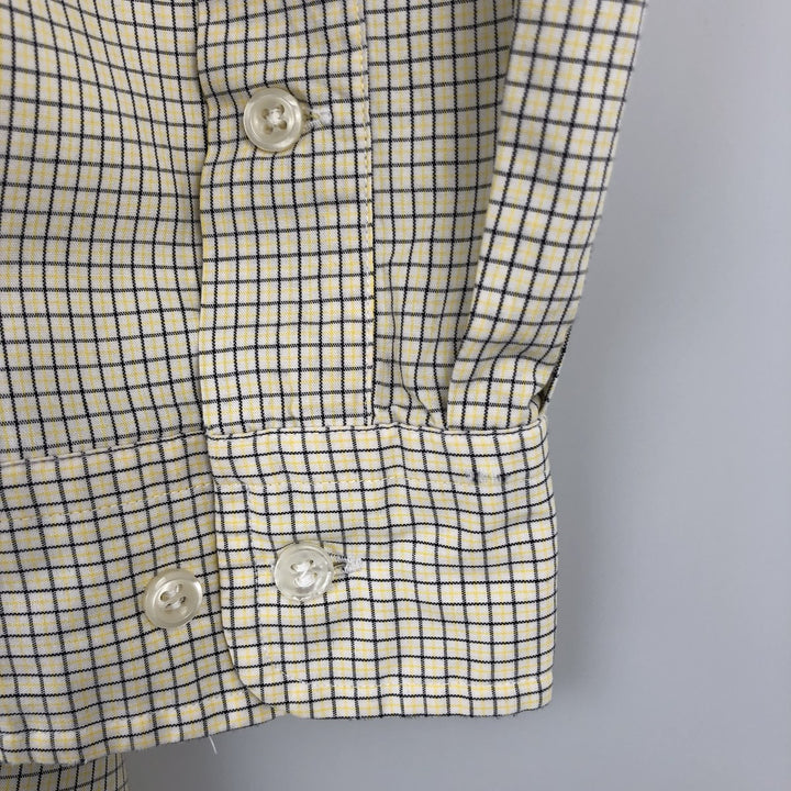 Ralph Lauren LAUREN Long-Sleeve Button-Down Check Shirt, Men's Size L (approx.) cotton white type Vintage Second Hand