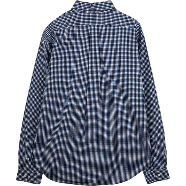 Ralph Lauren Classic Fit Gingham Check Long Sleeve Button Down Check Shirt Men's Size L cotton blue type Vintage Second Hand
