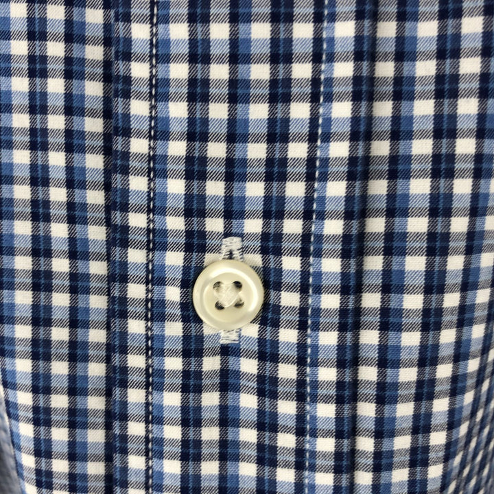 Ralph Lauren Classic Fit Gingham Check Long Sleeve Button Down Check Shirt Men's Size L cotton blue type Vintage Second Hand