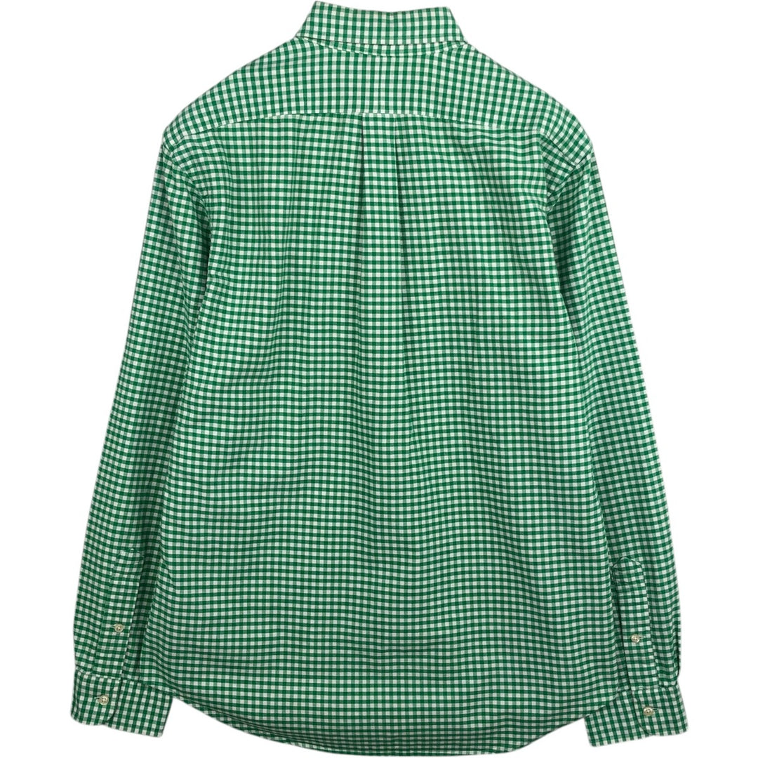 Ralph Lauren SLIM FIT gingham check long-sleeve button-down shirt, men's size L (approx.) cotton green type Vintage Second Hand