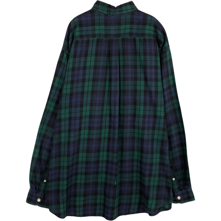 2000'S Ralph Lauren Jeans Co. Blackwatch check long-sleeved button-down check shirt, men's size XL (approx.) cotton navy blue type Vintage Second Hand