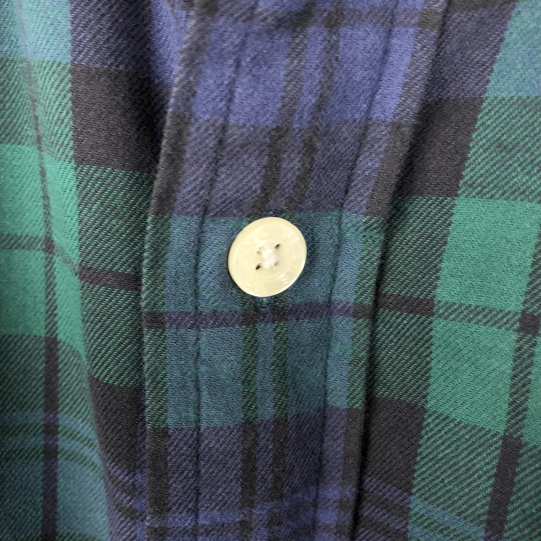2000'S Ralph Lauren Jeans Co. Blackwatch check long-sleeved button-down check shirt, men's size XL (approx.) cotton navy blue type Vintage Second Hand