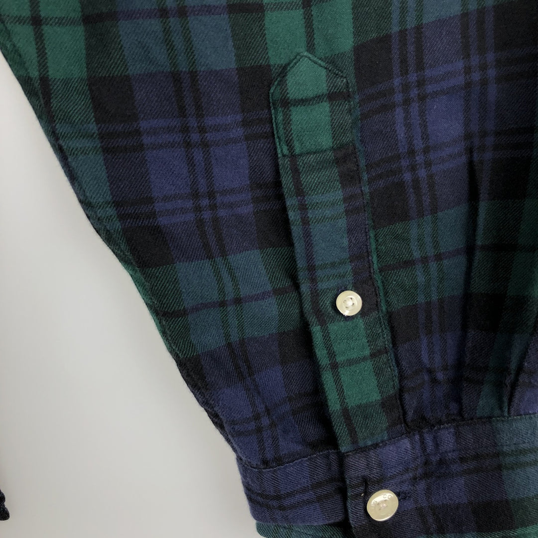 2000'S Ralph Lauren Jeans Co. Blackwatch check long-sleeved button-down check shirt, men's size XL (approx.) cotton navy blue type Vintage Second Hand