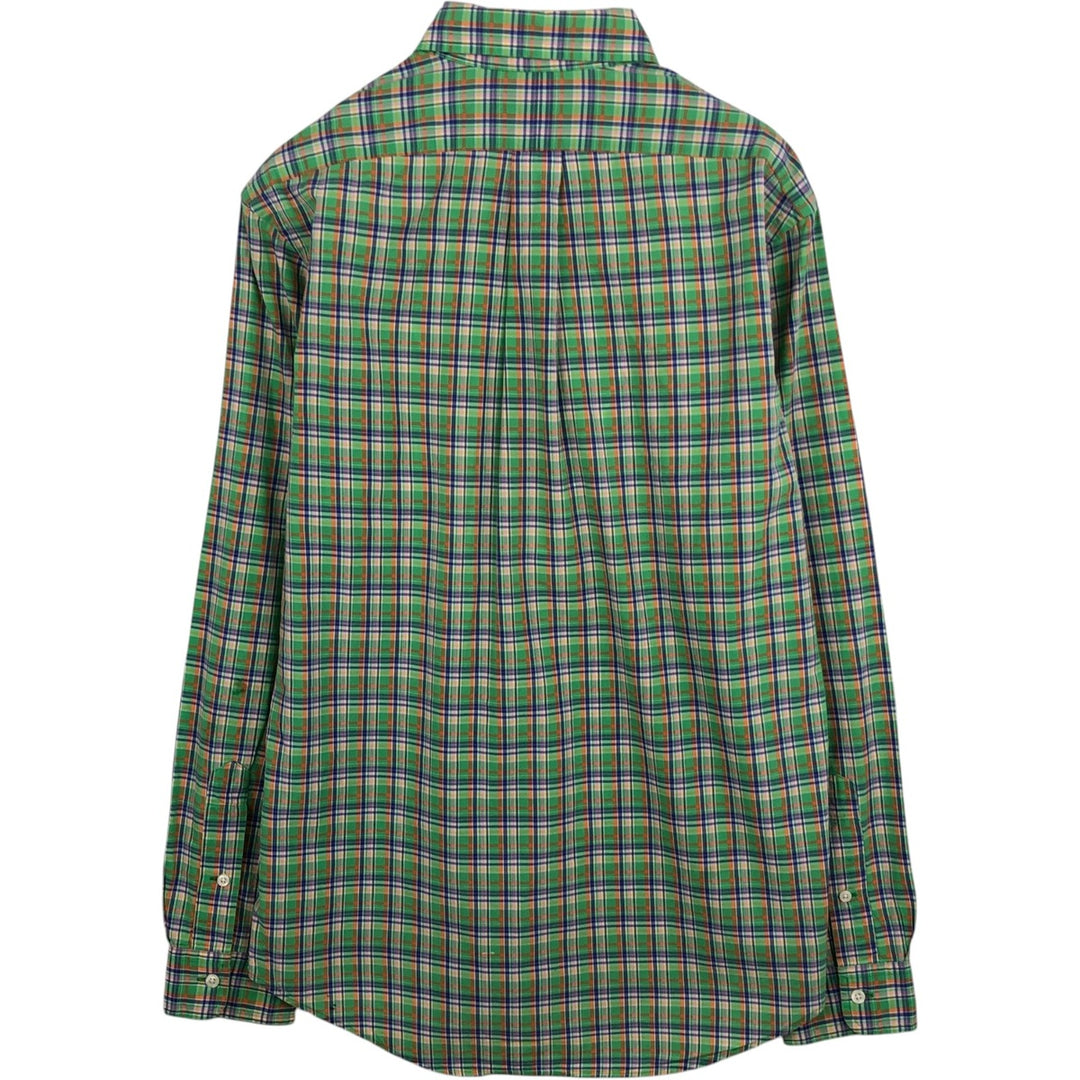 Ralph Lauren CUSTOM FIT long sleeve button down check shirt men's size M cotton green type Vintage Second Hand