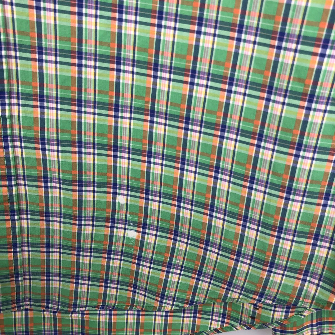 Ralph Lauren CUSTOM FIT long sleeve button down check shirt men's size M cotton green type Vintage Second Hand