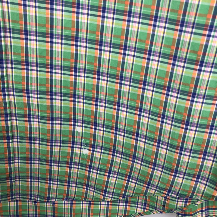 Ralph Lauren CUSTOM FIT long sleeve button down check shirt men's size M cotton green type Vintage Second Hand