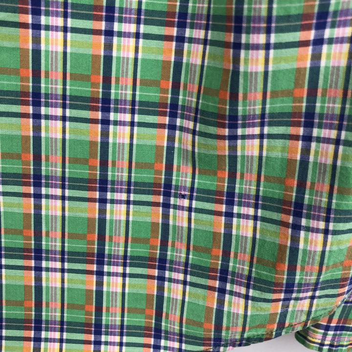 Ralph Lauren CUSTOM FIT long sleeve button down check shirt men's size M cotton green type Vintage Second Hand