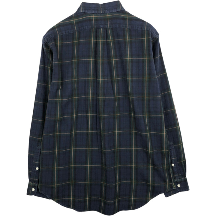 Ralph Lauren Classic Fit Long Sleeve Button Down Check Shirt Men's M cotton navy blue type Vintage Second Hand