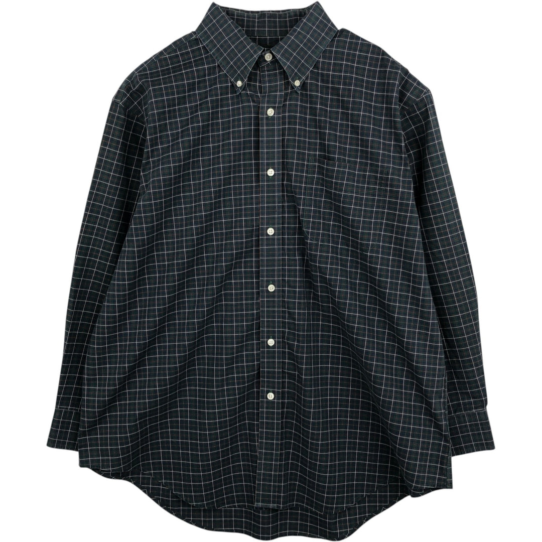 Ralph Lauren LAUREN Classic Fit Long-Sleeve Button-Down Check Shirt, Men's Size XL (approx.) cotton Green type dark green Vintage Second Hand