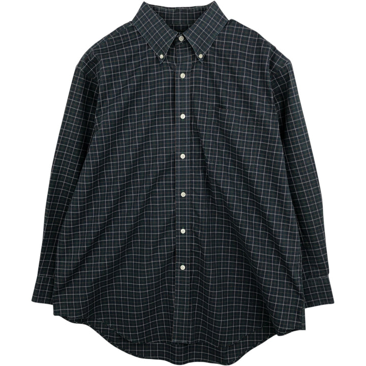 Ralph Lauren LAUREN Classic Fit Long-Sleeve Button-Down Check Shirt, Men's Size XL (approx.) cotton Green type dark green Vintage Second Hand