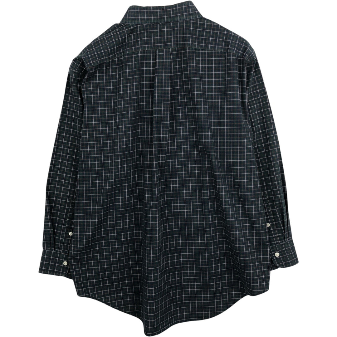 Ralph Lauren LAUREN Classic Fit Long-Sleeve Button-Down Check Shirt, Men's Size XL (approx.) cotton Green type dark green Vintage Second Hand