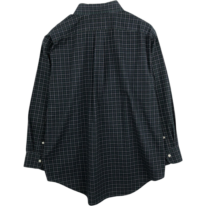 Ralph Lauren LAUREN Classic Fit Long-Sleeve Button-Down Check Shirt, Men's Size XL (approx.) cotton Green type dark green Vintage Second Hand