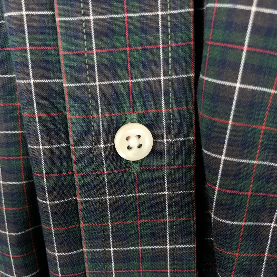 Ralph Lauren LAUREN Classic Fit Long-Sleeve Button-Down Check Shirt, Men's Size XL (approx.) cotton Green type dark green Vintage Second Hand