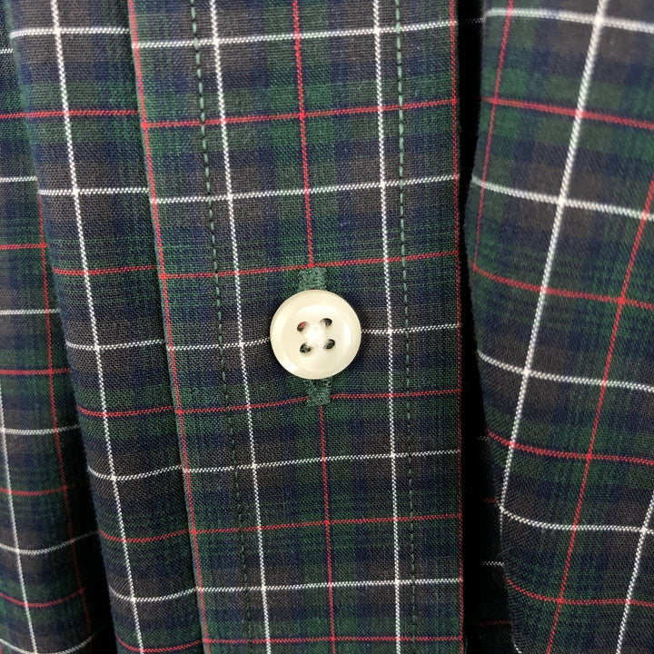 Ralph Lauren LAUREN Classic Fit Long-Sleeve Button-Down Check Shirt, Men's Size XL (approx.) cotton Green type dark green Vintage Second Hand