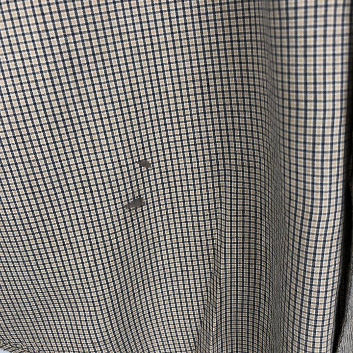 Ralph Lauren Chaps long-sleeved button-down check shirt, men's size M cotton beige type brown Vintage Second Hand