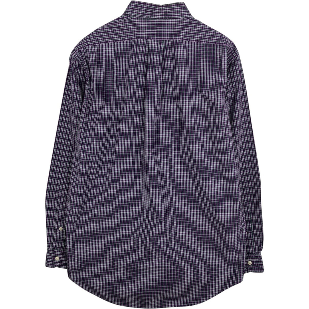 Ralph Lauren Classic Fit Long Sleeve Button Down Check Shirt Men's M cotton purple type Vintage Second Hand