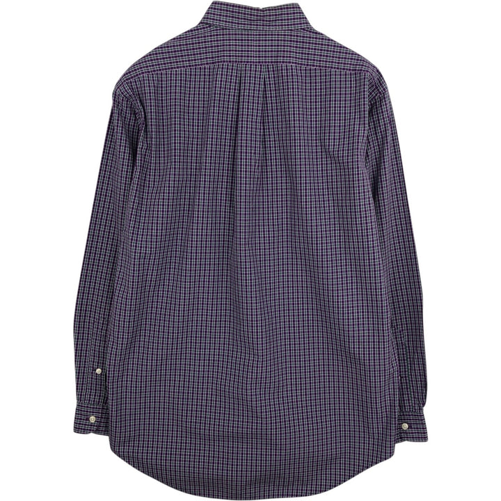 Ralph Lauren Classic Fit Long Sleeve Button Down Check Shirt Men's M cotton purple type Vintage Second Hand