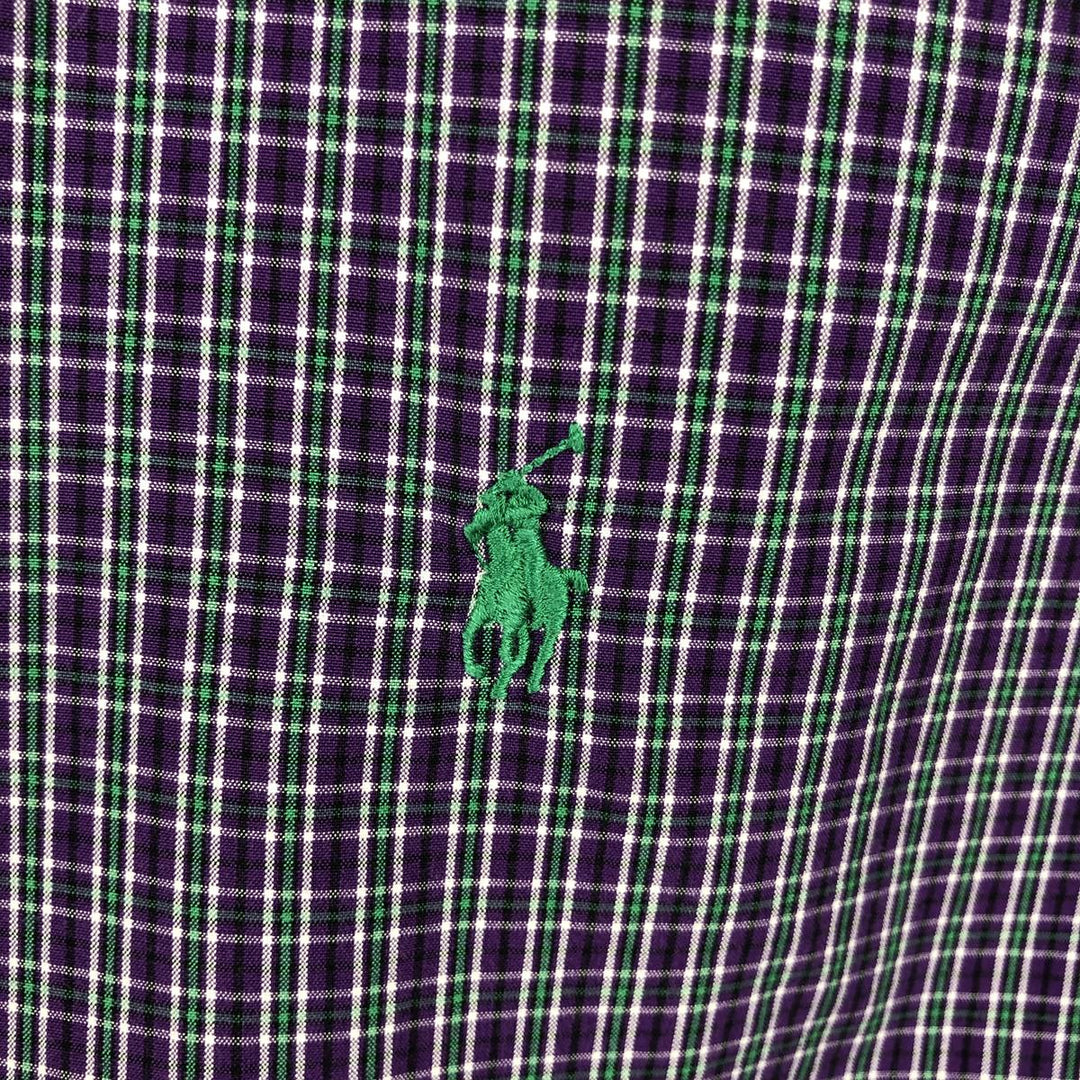 Ralph Lauren Classic Fit Long Sleeve Button Down Check Shirt Men's M cotton purple type Vintage Second Hand