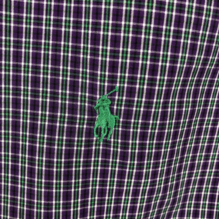 Ralph Lauren Classic Fit Long Sleeve Button Down Check Shirt Men's M cotton purple type Vintage Second Hand
