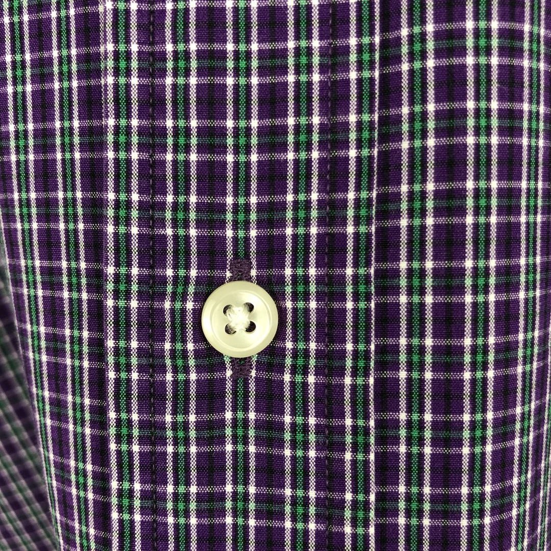 Ralph Lauren Classic Fit Long Sleeve Button Down Check Shirt Men's M cotton purple type Vintage Second Hand