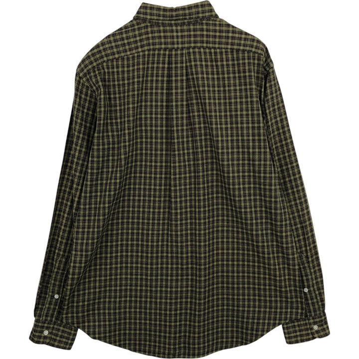 Ralph Lauren CLASSIC FIT Check Pattern Long-Sleeve Button-Down Check Shirt, Men's Size L (approx.) cotton green type Vintage Second Hand