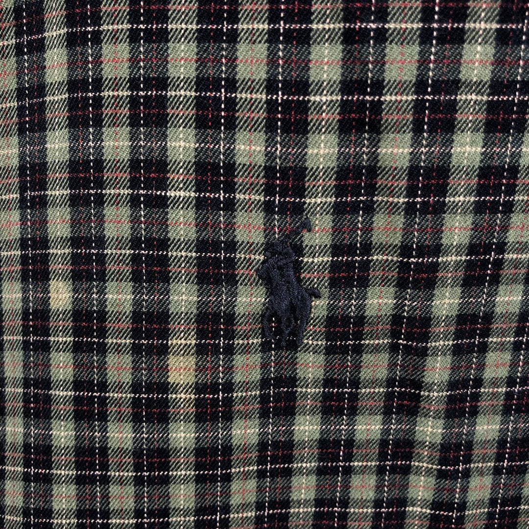 Ralph Lauren CLASSIC FIT Check Pattern Long-Sleeve Button-Down Check Shirt, Men's Size L (approx.) cotton green type Vintage Second Hand