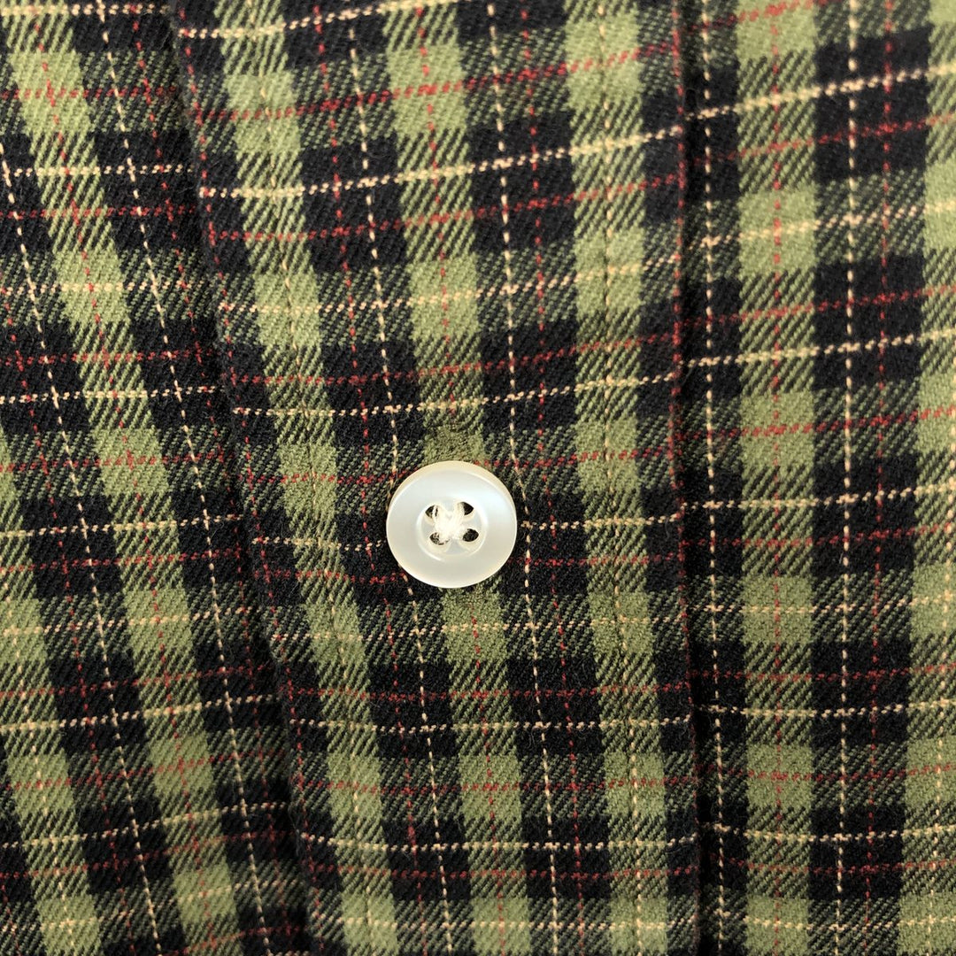 Ralph Lauren CLASSIC FIT Check Pattern Long-Sleeve Button-Down Check Shirt, Men's Size L (approx.) cotton green type Vintage Second Hand