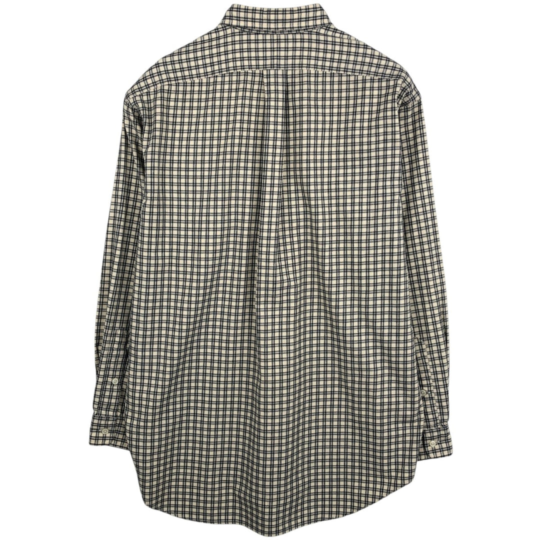 Ralph Lauren POLO by Ralph Lauren BENFORD Long-Sleeve Cotton Check Shirt, Men's Size M (approx.) cotton unbleached Vintage Second Hand