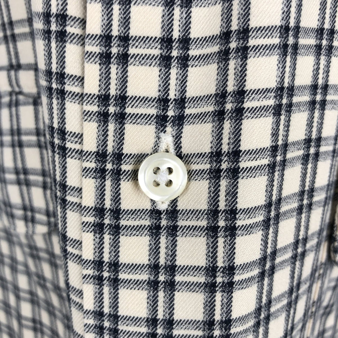 Ralph Lauren POLO by Ralph Lauren BENFORD Long-Sleeve Cotton Check Shirt, Men's Size M (approx.) cotton unbleached Vintage Second Hand