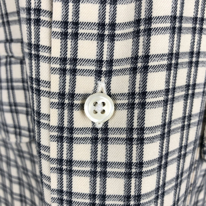 Ralph Lauren POLO by Ralph Lauren BENFORD Long-Sleeve Cotton Check Shirt, Men's Size M (approx.) cotton unbleached Vintage Second Hand