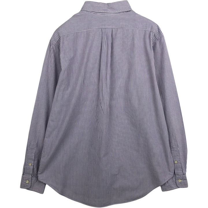 Ralph Lauren Classic Fit Long Sleeve Button Down Striped Shirt, Men's Size L cotton purple type Vintage Second Hand